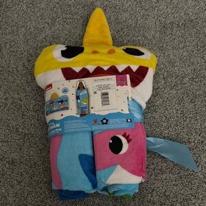 Nickelodeon Baby Shark Bath Towels - Yellow, Pink, Blue